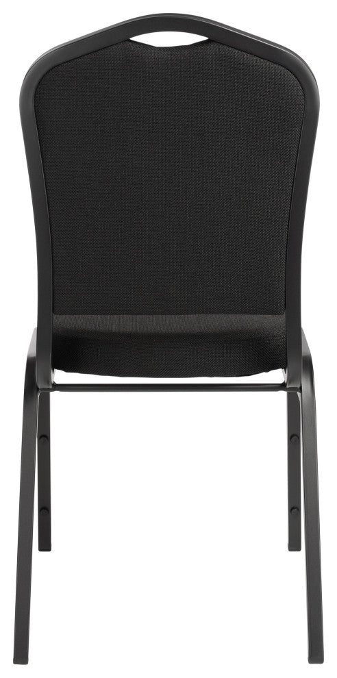 NPS 9300 Deluxe Fabric Stack Chair, Ebony Black Seat/Black Frame