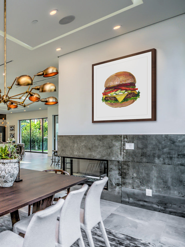 "Ultimate Burger" Framed Painting Print, 32"x32"