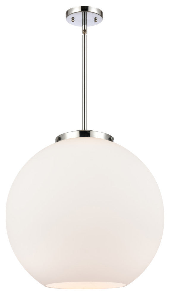 Athens Pendant, Polished Chrome, Matte White, Matte White