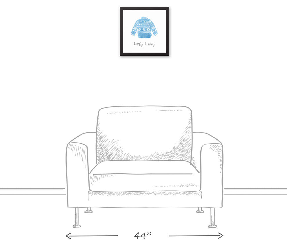 Comfy & Cozy Sweater 12x12 Black Framed Canvas