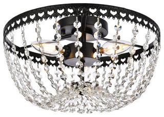 Kaine 12" Flush Mount, Black