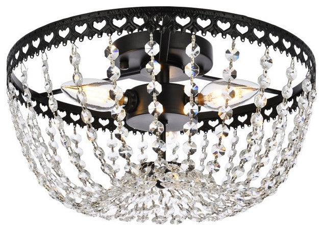 Kaine 12" Flush Mount, Black