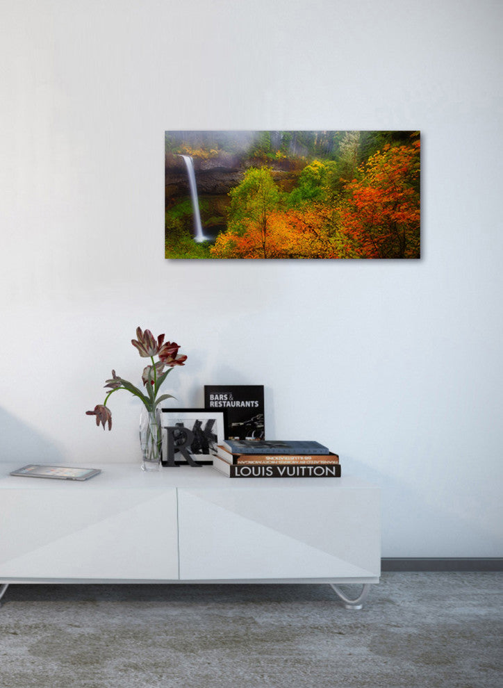 Epic Graffiti "Silver Falls" by Darren White, Giclee Canvas Wall Art, 20"x40"
