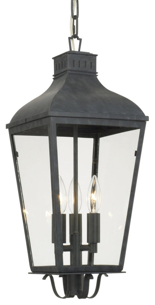 Crystorama DUM-9805-GE, 3-Light Outdoor Chandelier, Graphite