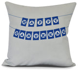 Banner Day,Word Print Pillow,Gray, 26" x 26"