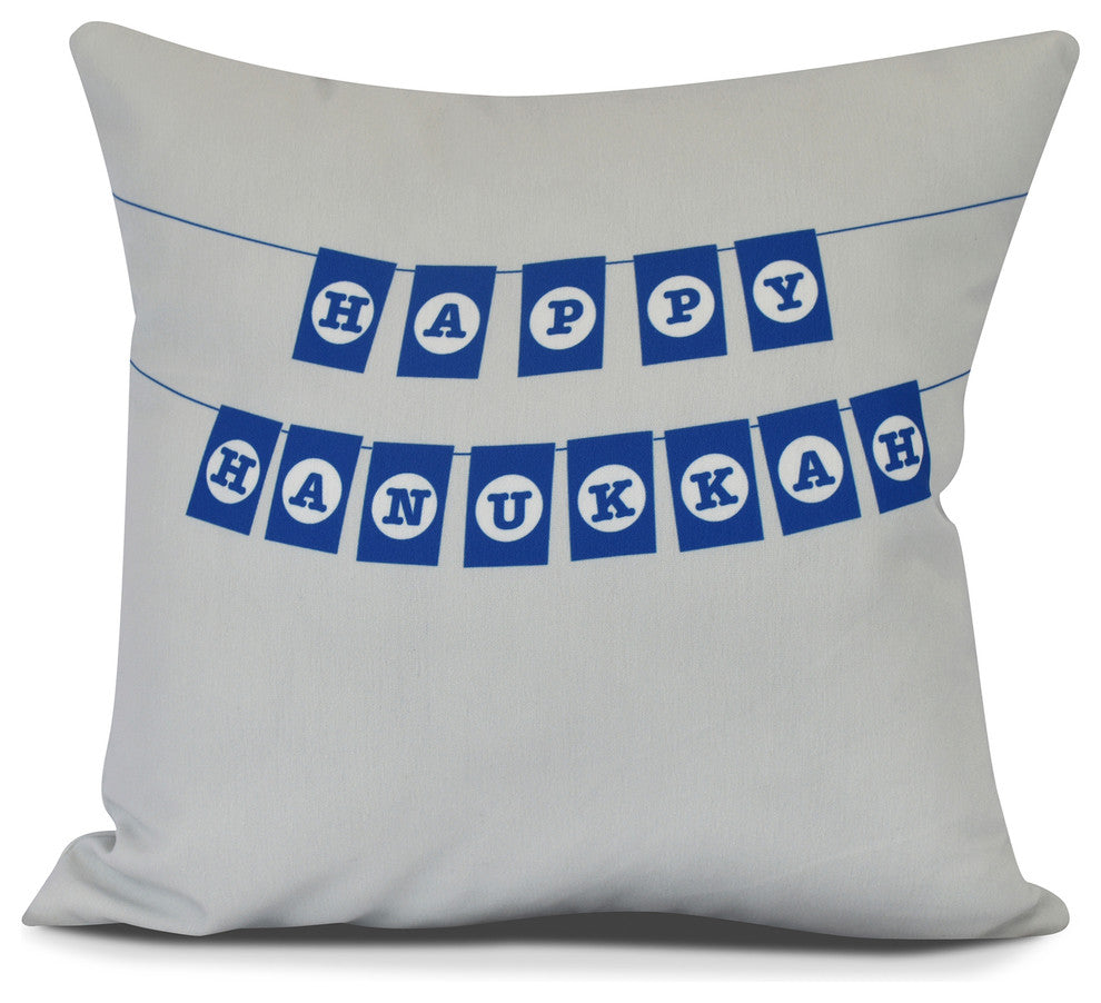 Banner Day,Word Print Pillow,Gray, 26" x 26"