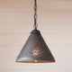 Wellington Shade Light Pendant in Kettle Black Punched Tin