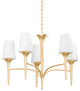 5 Light Chandelier, Gold Leaf
