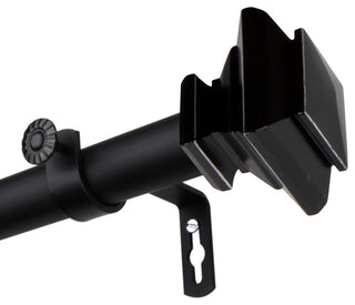 Helen 1" Curtain Rod, Black, 160-240"