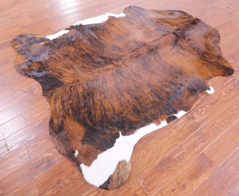 7' 1" X 6' 4" Brindle Natural Cowhide Rug C2350