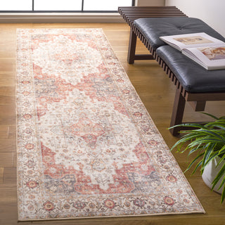 Safavieh Arizona Machine-Washable Collection ARZ305 Rug, Beige/Rust, 2'6"x8'