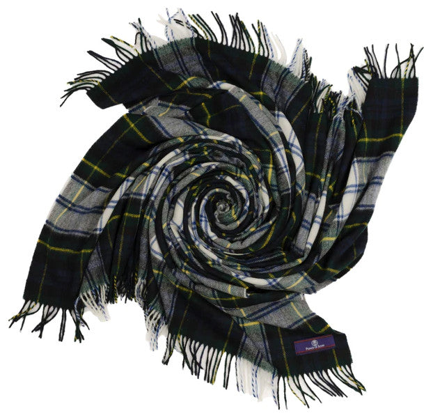 Prince of Scots Highland Tartan Tweed Merino Wool Throw, Dress Gordon