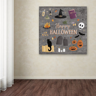 Laura Marshall 'Haunted Halloween II' Canvas Art, 14x14