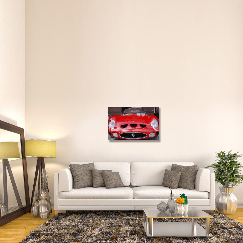 "1962 Ferrari 250 GTO Front Watercolor" Fine Art Print