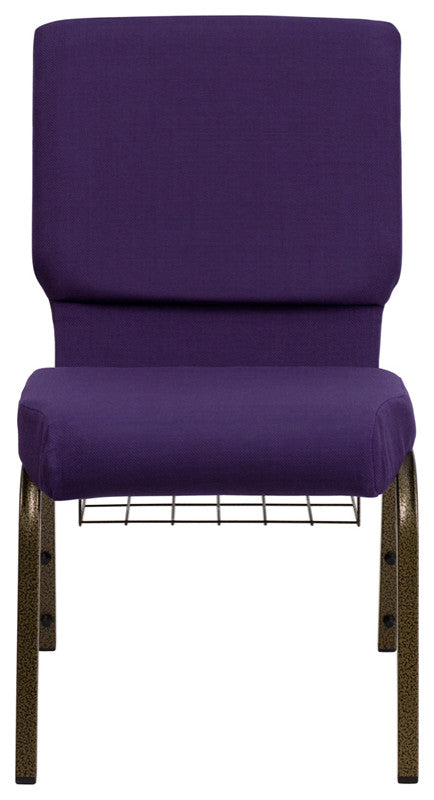 18.5''W Chair in Royal Purple Fabric with Cup Book Rack
