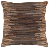 Zander Pillow, Dark Brown, 20"x20", Down Insert