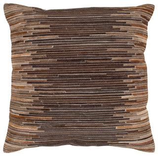 Zander Pillow, Dark Brown, 20"x20", Down Insert