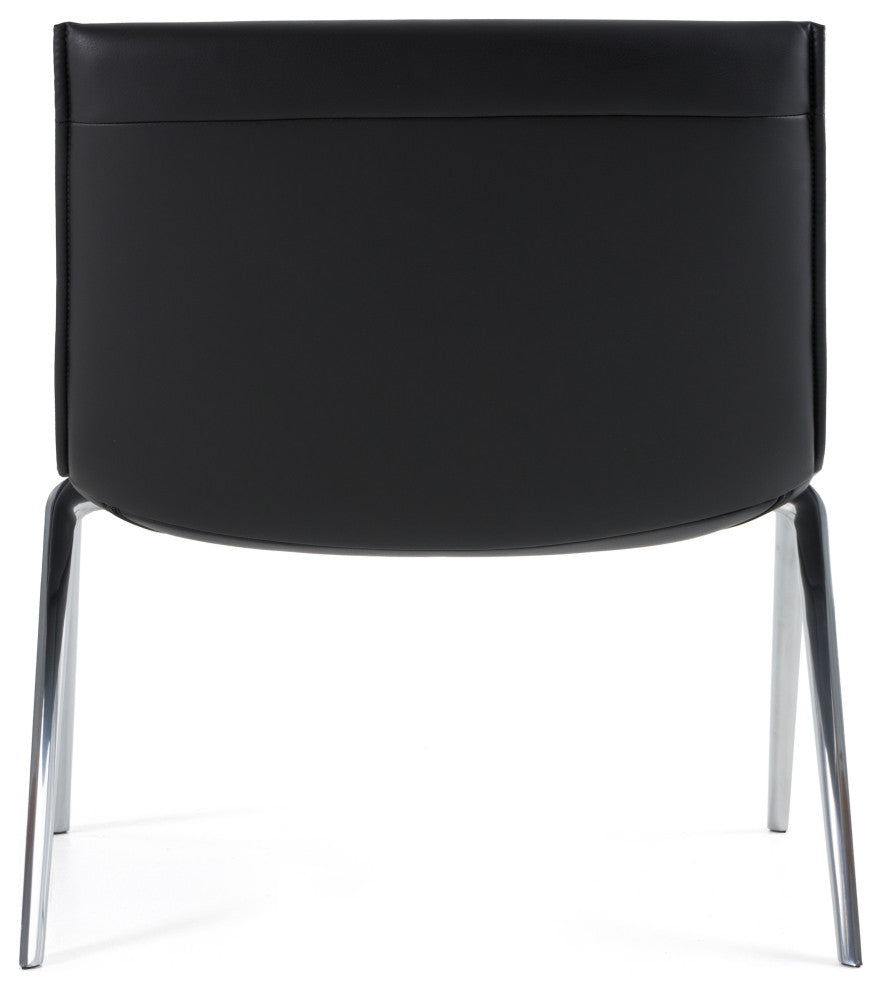 Modrest Cedric Modern Black Vegan Leather Accent Chair