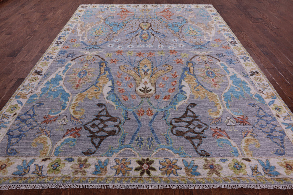 Handmade Turkish Oushak Wool Rug 9' 0" X 11' 11" - Q15821