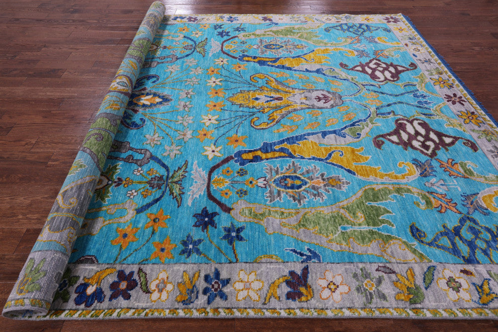 9' 2" X 11' 11" Turkish Oushak Handmade Wool Rug - Q15003