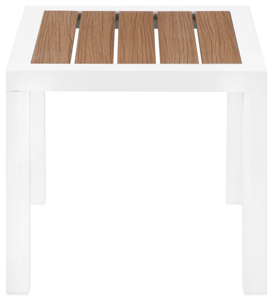 Nizuc Outdoor Patio Aluminum End Table, Brown