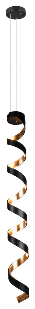 Spiral Pendant, Black and Gold