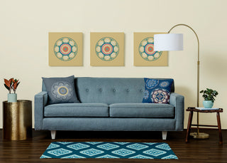 Ogee Bold Pattern Soft Chenille Area Rug, Teal, 3'x5'