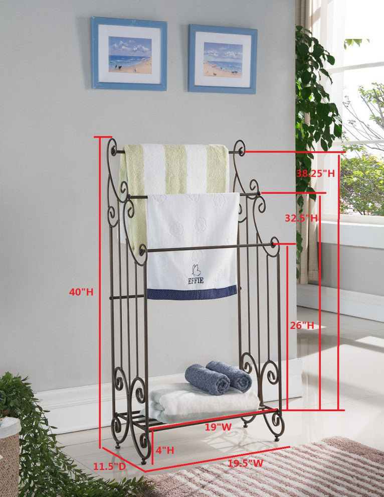 Benilde Pewter Metal Towel Rack