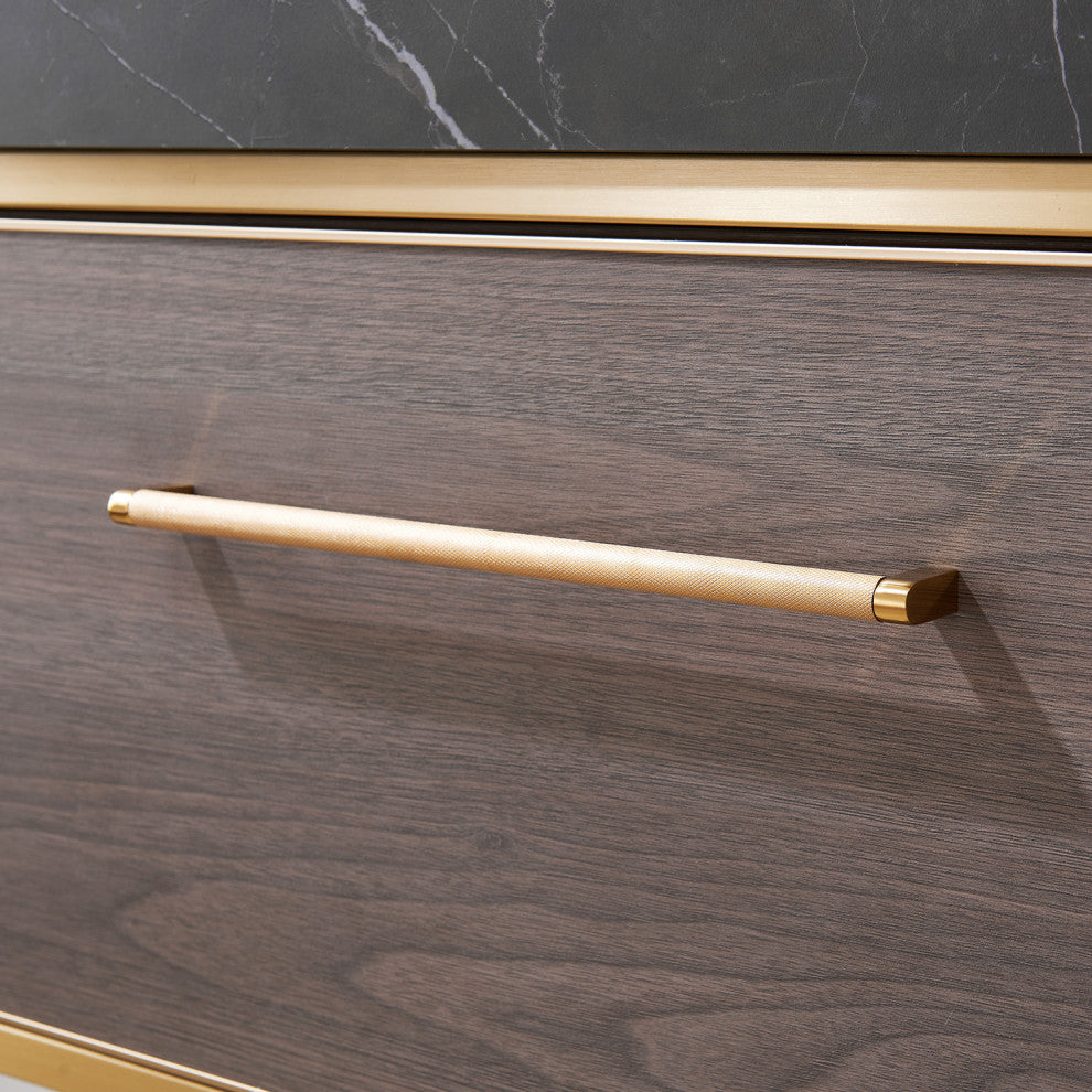 Segovia Bath Vanity with Sintered Stone Top, Suleiman Oak, 36", No Mirror