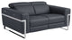 Prato Genuine Italian Leather Modern Loveseat, Dark Gray