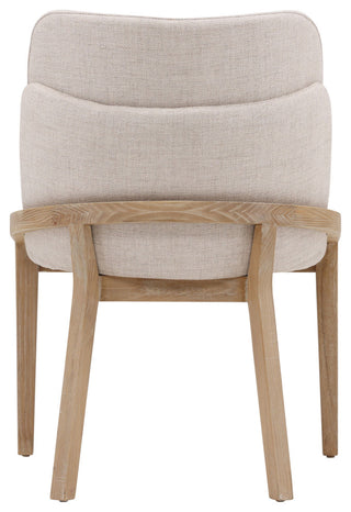 Jhene Elm Wood Upholstered Dining Chair, Off-white
