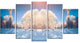 "Horizontally Flipped Winter Trees" Seashore Wall Art, 5 Panels, 60"x32"