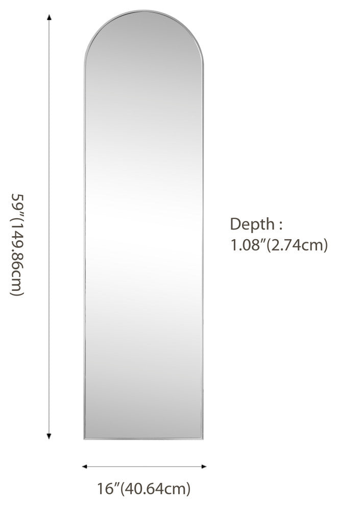 Adrian Large Arched Metal Framed Floor Full-Length Mirror