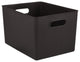 Superio Ribbed Storage Bin, Plastic Storage Basket, Brown, 22 L