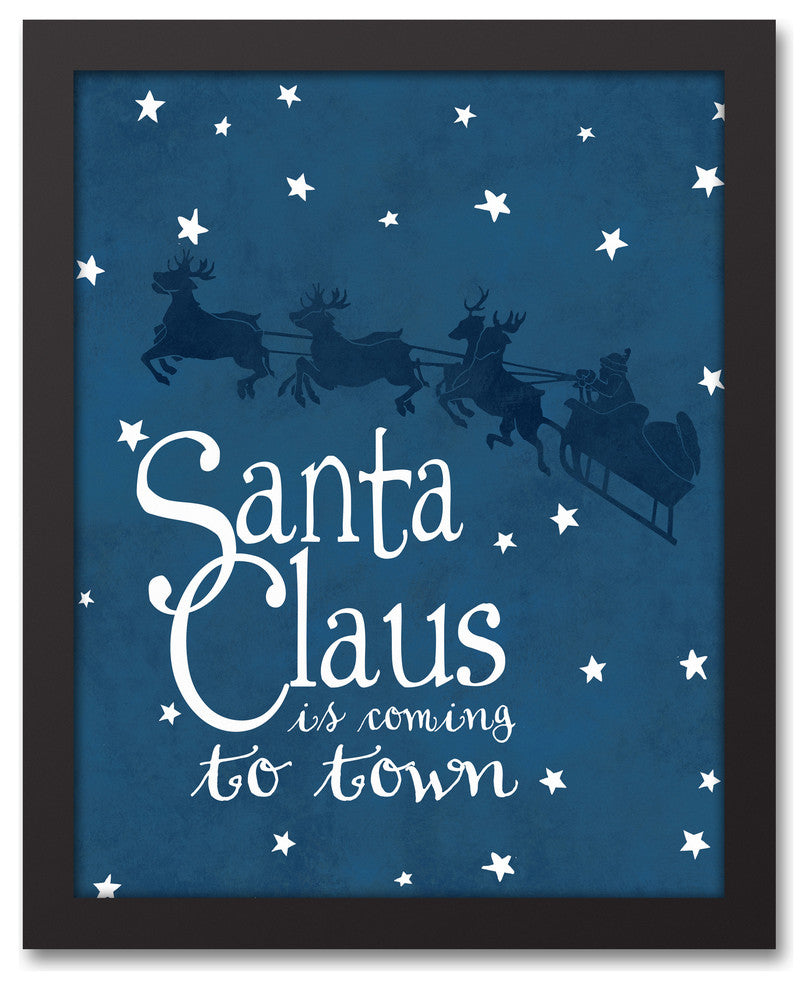 Santa Claus is Coming to Town 11x14 Black Framed Canvas