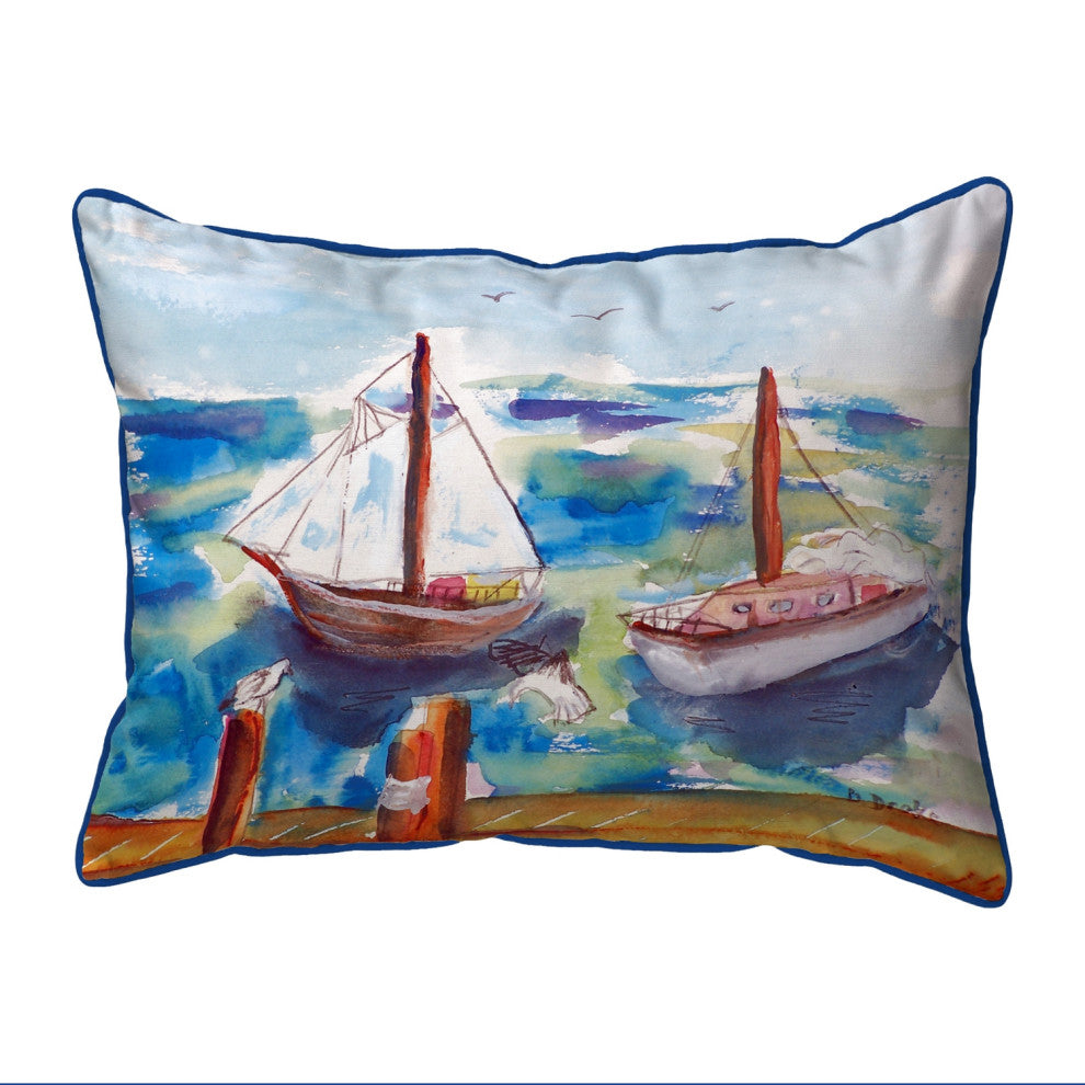 Two Sailboats Large Indoor/Outdoor Pillow 16x20