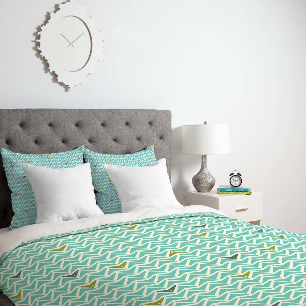 Deny Designs Heather Dutton Take Flight Aqua Duvet Cover - Lightweight