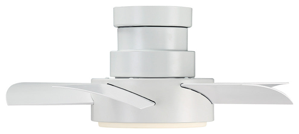 Modern Forms Vox Flush Mount Ceiling Fan, Bronze, Matte White, 26"
