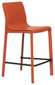 Elite Living Stan Leather 26" Counter Height Bar Stool, Orange