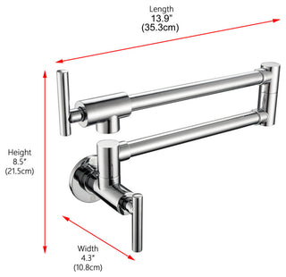 Elegant Lighting FAK-312 Gabriel 1.8 GPM Wall Mounted 1 Hole Pot - Brushed Gold