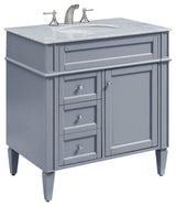 Elegant Decor Park Ave 32" Wood Single Bathroom Vanity in Gray