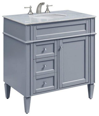 Elegant Decor Park Ave 32" Wood Single Bathroom Vanity in Gray