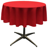 LA Linen Round Polyester Poplin, Red, 58" Round