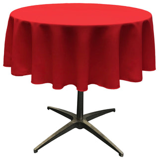 LA Linen Round Polyester Poplin, Red, 58" Round