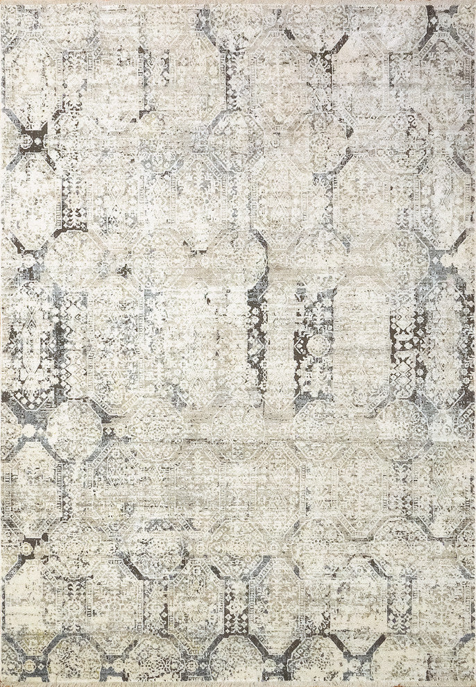 Nirvana Ivory and Blue Area Rug, 7.10''x10.9''