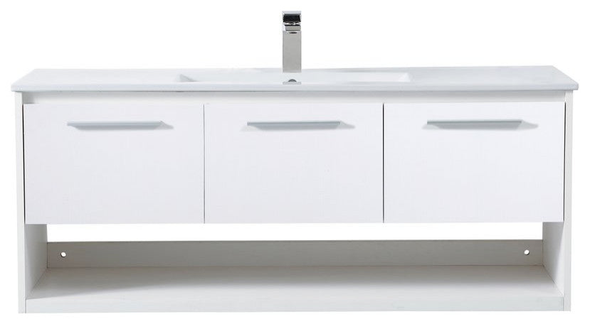 48" Single Bathroom Floating Vanity, White