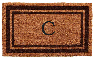 Brown Border 24"x36" Monogram Doormat, Letter C