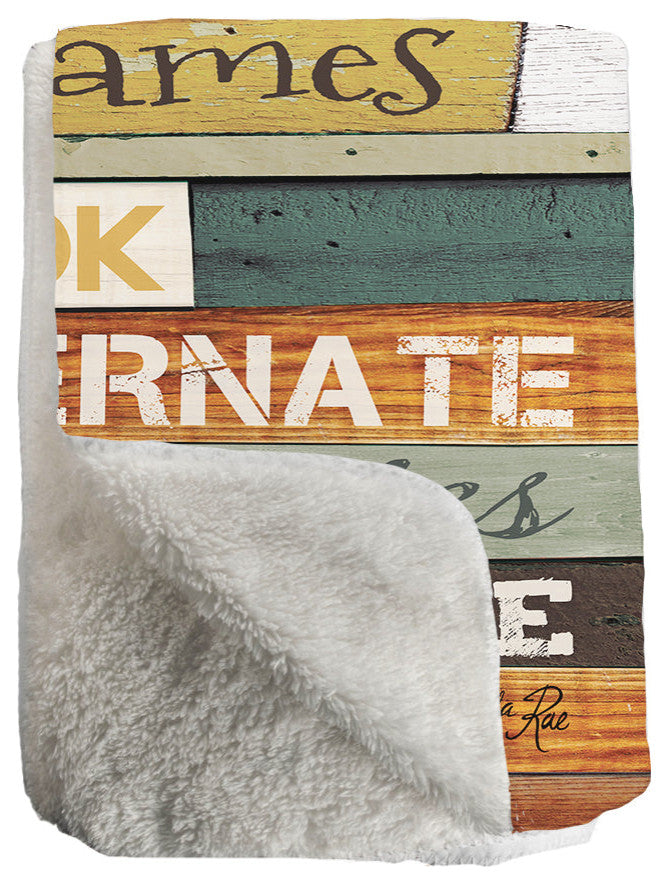 Laural Home Cabin Rules Sherpa Throw Blanket