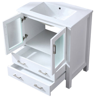 Volez 30" Single Bathroom Vanity Cabinet Integrated Top Integrated Square Sink