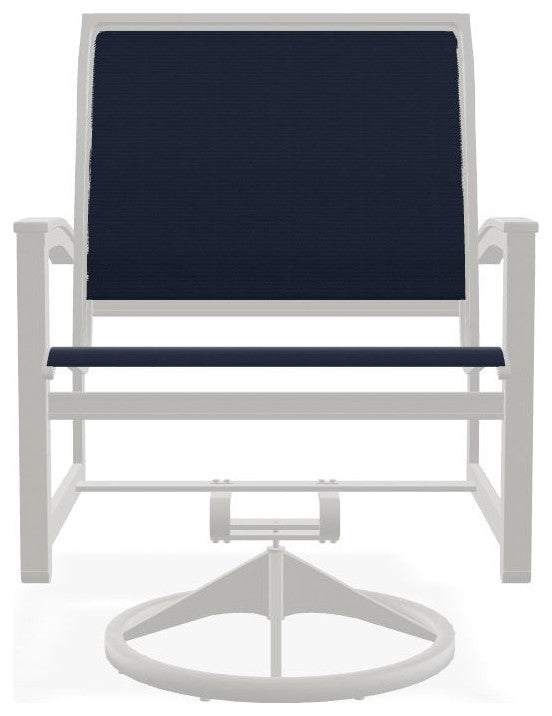 Bazza Sling Outdoor Swivel Rocker, Navy/Snow
